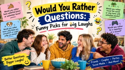 Funny would you rather questions with friends laughing at a part