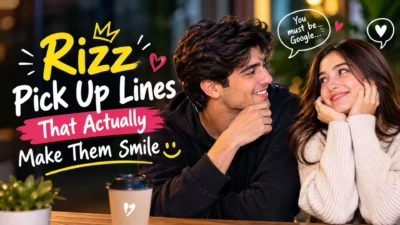 Rizz pick up lines that make them smile with cute romantic couple vibes